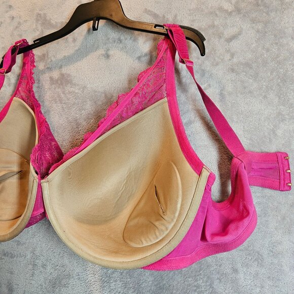 Thirdlove Hot Pink Lace Underwire Bra Full Coverage Womens 44E Sexy Feminine - Picture 12 of 16